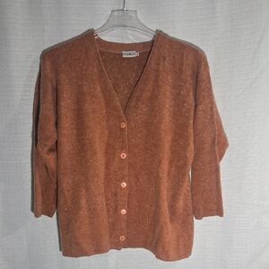 Women's Orange Vintage Button Down Cardigan Sweater Size Medium